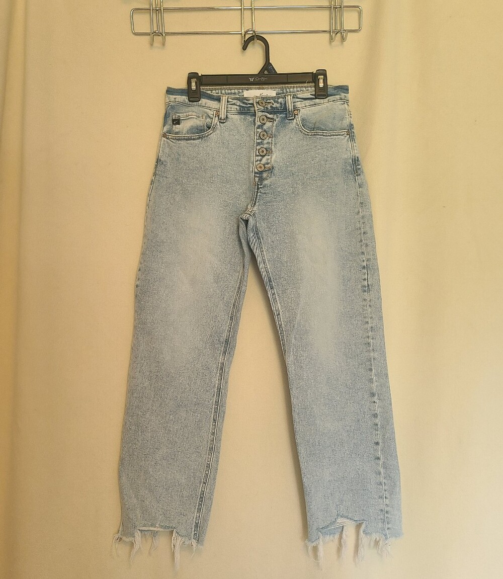 Kancan High Rise Acid Wash Button Fly Jeans